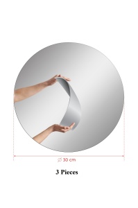 Oglinda Round - Triple - Diameter: 30 cm - Silver - Img 5