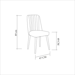 Scaun Vina Sandalye Anthracite, Walnut - Img 6