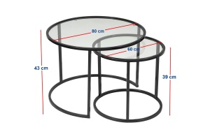 Set de masa pentru cafea Black-Transparent-80-60 - Img 6