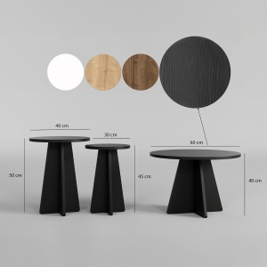 Set de masa pentru cafea Mushroom 3 - Black - Img 4