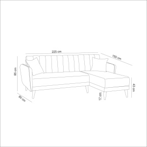 Canapea Extensibila Aqua Corner Right - Cream - Img 7