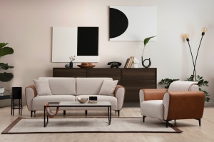 Canapea Extensibila Aren - Beige, Cinnamon - Img 2