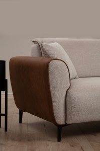 Canapea Extensibila Aren Right - Beige, Cinnamon - Img 3