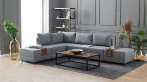 Canapea Extensibila Fly Corner Sofa Bed Left - Grey - Img 1