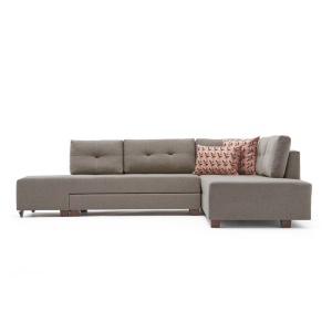Canapea Extensibila Manama Corner Sofa Bed Right - Cream - Img 6