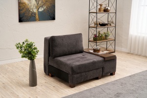 Canapea Extensibila Perenna Chenille Right - Anthracite - Img 2