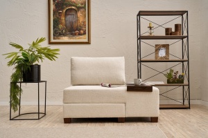 Canapea Extensibila Perenna Chenille Right - Cream - Img 1