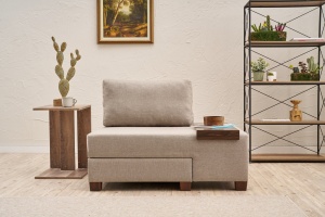 Canapea Extensibila Perenna Linen Right - Cream - Img 1