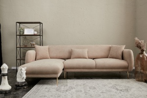 Canapea Extensibila Simena Left - Beige - Img 1