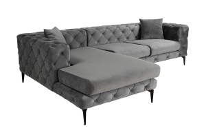 Canapea pe colț Como Eco Left - Anthracite, Black - Img 4