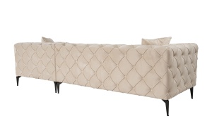Canapea pe colț Como Eco Left - Beige, Black - Img 7