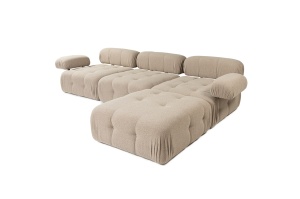 Canapea pe colț Doblo 3 Locuri with Pouffe ( L1-O1-1R-Pouffe) - Peach - Img 8