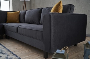 Canapea pe colț Kale Velvet - Anthracite - Img 3