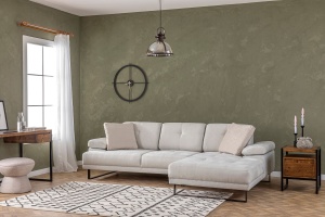 Canapea pe colț Mustang Small Right - Beige - Img 2