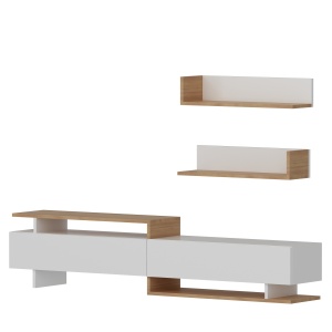 Comoda TV Ayaz - White, Teak - Img 3