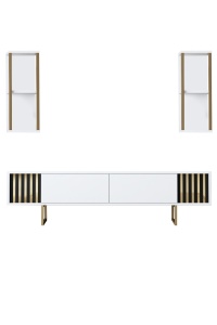 Comoda TV Gold Line - White, Black - Img 7