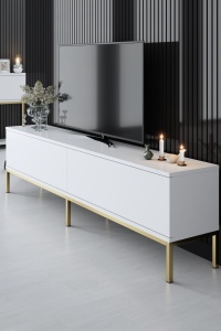 Comoda TV Lord - White, Gold - Img 3