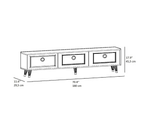 Comoda TV Sona - White, Gold - Img 6