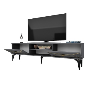 Comoda TV Yumedi - Anthracite, Gold - Img 5