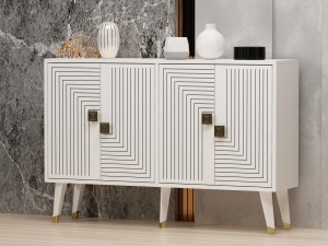 Consolă Ahart - White, Gold - Img 2