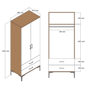 Dulap Kumsal T - Walnut, Anthracite - Img 6