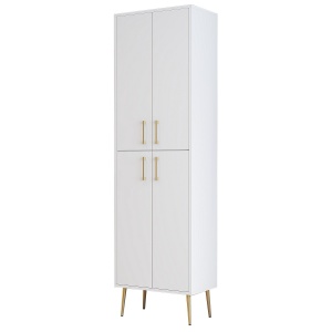 Dulap Pantofi Berlin A - White, Gold - Img 5