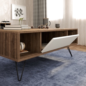 Masuta de cafea Mistico - Walnut, White - Img 3