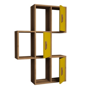 Raft perete Flora - Walnut, Yellow - Img 5