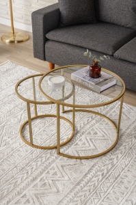 Set de masa pentru cafea Gold-Transparent-60-42 - Img 1