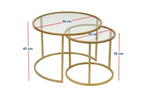 Set de masa pentru cafea Gold-Transparent-60-42 - Img 6