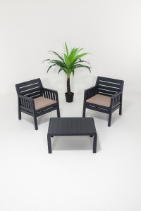 Set lounge gradina Masa Lara 1+1+S Takim - Anthracite - Img 1