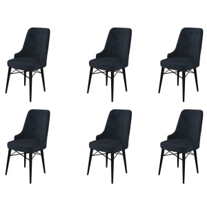 Set Scaune (6 Bucati) Pare - Anthracite, Black - Img 1