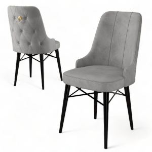Set Scaune (6 Bucati) Pare - Grey, Black - Img 3