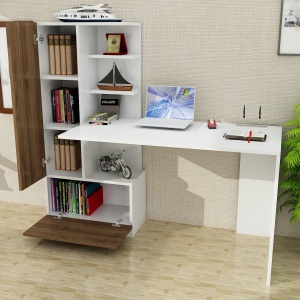 Birou Domingos - White, Walnut - Img 3