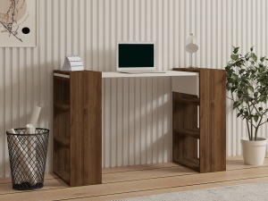 Birou Handy - Walnut, White - Img 1