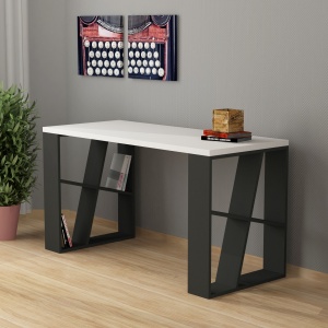 Birou Honey - White, Anthracite - Img 1