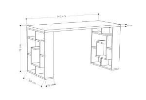 Birou Maze - White, Dark Oak - Img 5