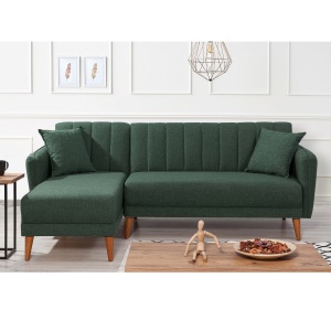 Canapea Extensibila Aqua Corner Left - Dark Green - Img 2