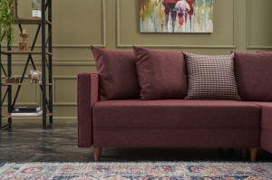 Canapea Extensibila Aydam Right - Claret Red - Img 3