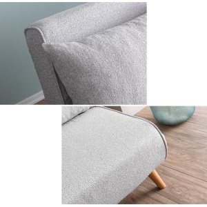 Canapea Extensibila Folde 2-Locuri - Teddy Fabric - Grey - Img 6