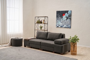 Canapea Extensibila Perenna Linen - Anthracite - Img 2
