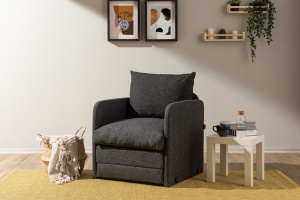 Canapea Extensibila Saga Single - Dark Grey - Img 2