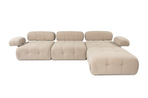 Canapea pe colț Doblo 3 Locuri with Pouffe ( L1-O1-1R-Pouffe) - Peach - Img 6