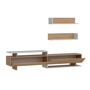 Comoda TV Ayaz - Teak, White - Img 5