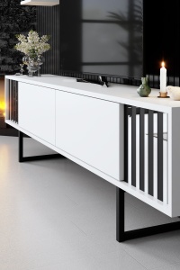 Comoda TV Chrome Line - White, Black - Img 4