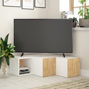 Comoda TV Compact - White, Oak - Img 1