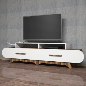 Comoda TV Flora - Walnut, White - Img 2