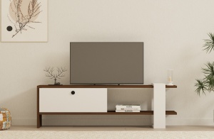 Comoda TV Gaye - Walnut, White - Img 3