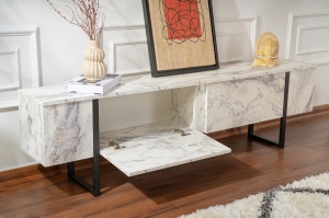 Comoda TV Serenity - Fressia Marble, Black - Img 5