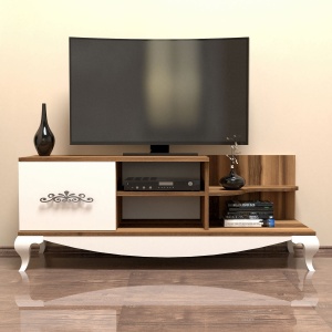 Comoda TV Sultan - Walnut, White - Img 2